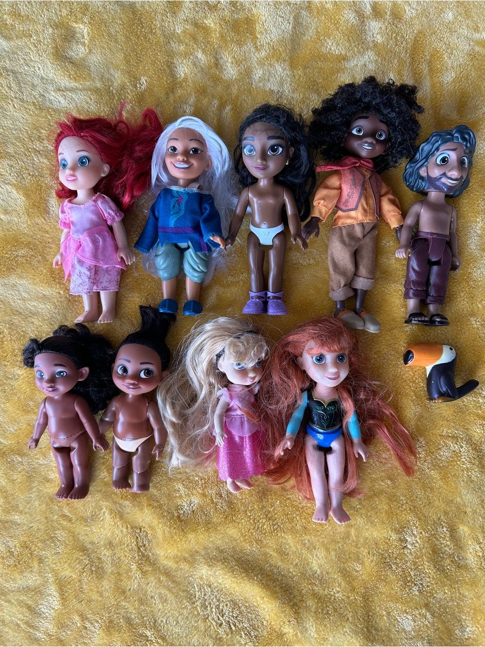 9 Disney Princess 5” Toddler Doll Lot Moana Encanto Anna Ariel Sleeping Beauty